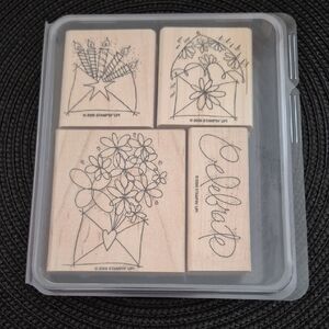 STAMPIN' UP! Retired 2006 'Send A Celebration' Stamp Set, Set of 4 Stamps